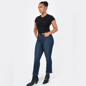 Seven7 | High Rise Cropped Fray Hem Denim | Size 16 NWT